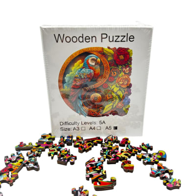 Puzzle Madera Ave con Yin Yang
