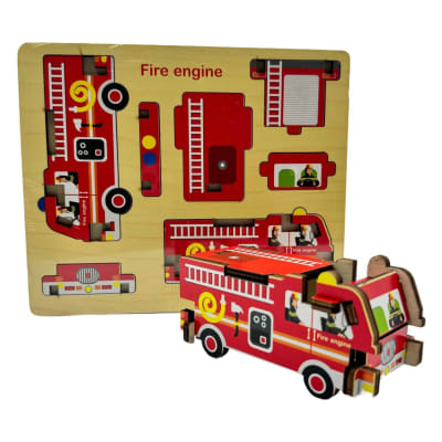 Carro Bomberos Madera Armable