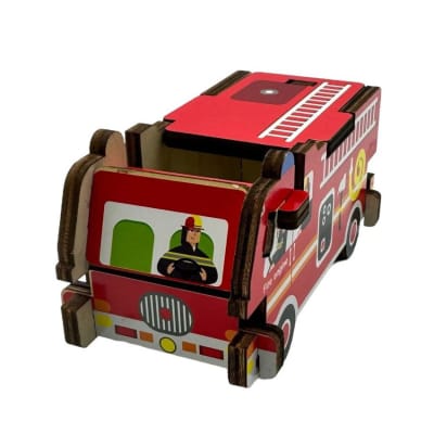 Carro Bomberos Madera Armable