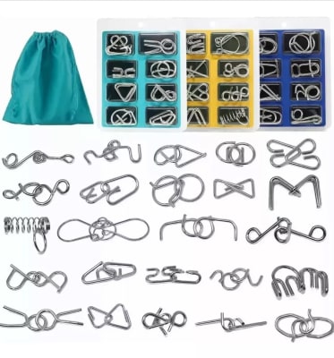 Set 24 Puzzles de Metal Con Bolsa