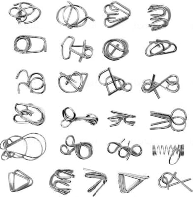 Set 24 Puzzles de Metal Con Bolsa