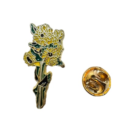 Flores Amarillas Doradas Pin Broche