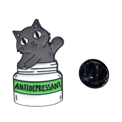 Gatito Antidepresivo Pin Broche