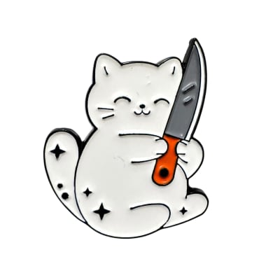 Gato con Navaja Pin Broche