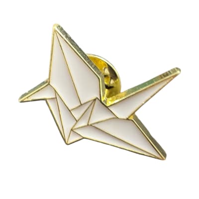 Origami Grulla Blanca Pin Broche