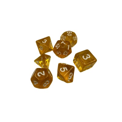 Set 7 Dados Amarillos Transparentes