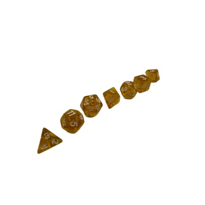 Set 7 Dados Amarillos Transparentes