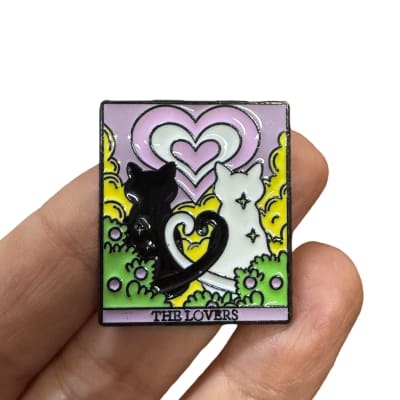 Carta Tarot Gatos Enamorados Pin Prendedor