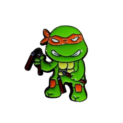 Michelangelo Tortugas Naranja Pin Prendedor
