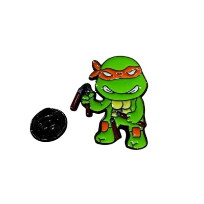 Michelangelo Tortugas Naranja Pin Prendedor