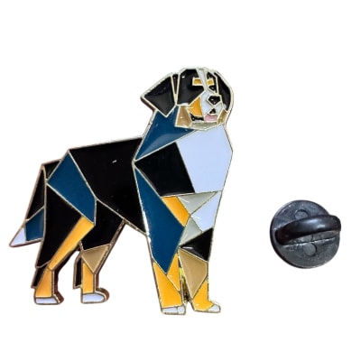 Perro Boyero de Berna Origami Pin Broche