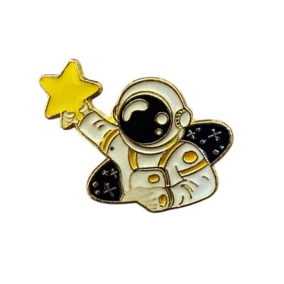 Astronauta con estrella Pin Prendedor