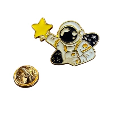 Astronauta con estrella Pin Prendedor