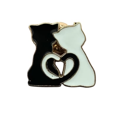 Pareja Gatos Enamorados Pin Prendedor