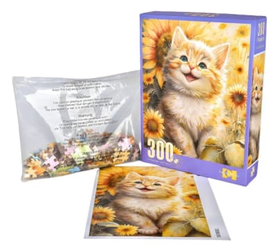Rompecabezas Gato entre Girasoles 300 pcs