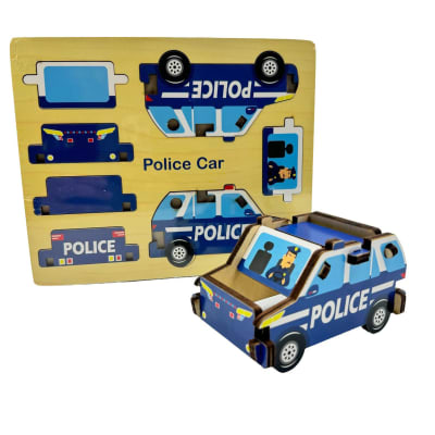 Auto Policia Madera Armable