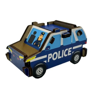 Auto Policia Madera Armable