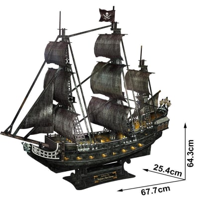 Barco Queen Anne´s Revenge 293 Piezas Led Puzzle 3d Barba Negra