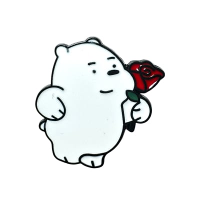 Polar Escandaloso Oso con Rosa Pin Broche