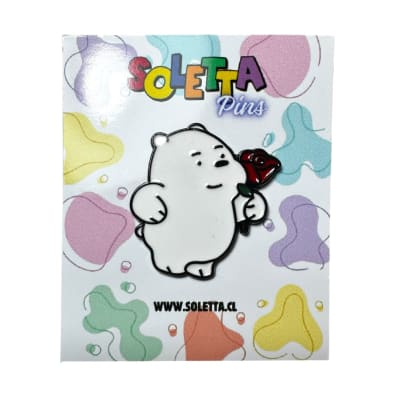 Polar Escandaloso Oso con Rosa Pin Broche