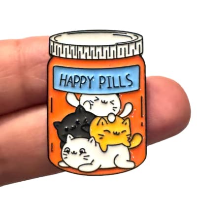 Happy Pills Gatos Pin Broche