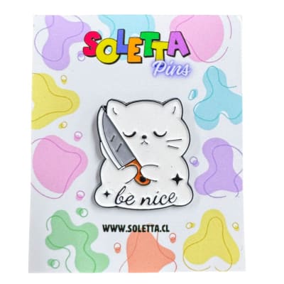 Gato Be Nice Pin Broche