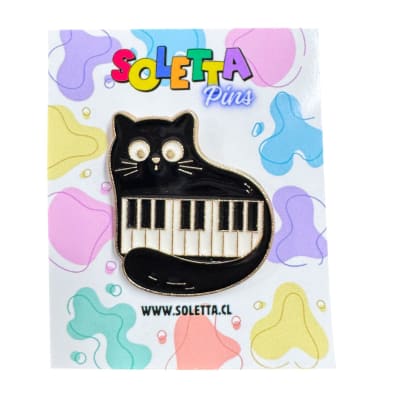 Gato Piano Pin Broche