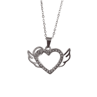 Collar acero - Alas del Amor (corazón alado)1