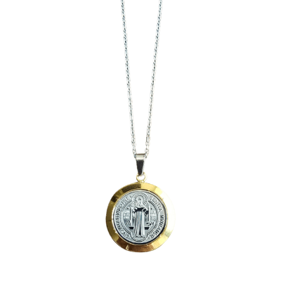 Collar acero - San Benito plateado_dorado1