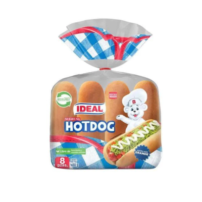 Pan hotdog x8u 480 gr Ideal1