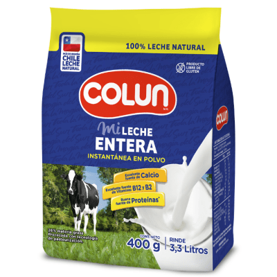 Colun Leche polvo 400 gr entera instantanea1