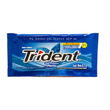 Chicle Dentyne Trident menta azul