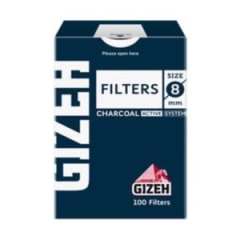 Filtros Gizeh 100 u 8mm charcoal