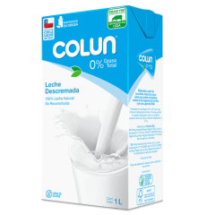 Leche descremada 1 lt Colun mpy