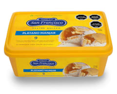 Postre helado San Francisco 1 lt platano manjar