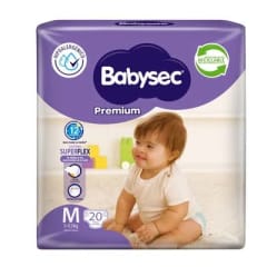 Babysec pañal premium M 20u