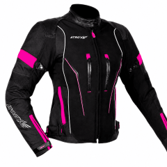 CHAQUETA MUJER ATROX AT2419 NEGRO ROSA | PROTECCIÓN INTELIGENTE PARA CADA AVENTURA