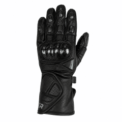 GUANTES MOTO CUERO SHELTER MISSILE NEGRO GRIS PROTECCIÓN CARBONO