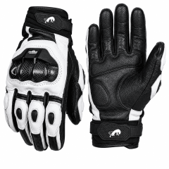 GUANTE MOTO FURYGAN CUERO BLANCO NEGRO | RENDIMIENTO DEPORTIVO Y PROTECCIÓN PREMIUM