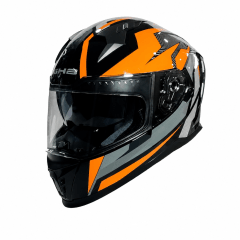 CASCO INTEGRAL GHB M-69 DEEP NEGRO NARANJA | DISEÑADO PARA RODAR CON CONFIANZA