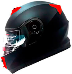Casco Abatible Ghb 160 Plain Negro Rojo Mate