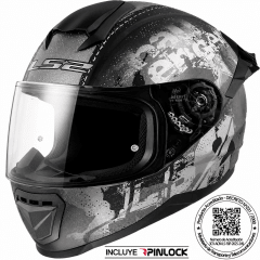 CASCO INTEGRAL LS2 FF802 FLASH II POWER NEGRO SILVER | PROTECCIÓN EN CADA RUTA