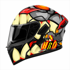 CASCO HRO 3400DV BAD BUNNY GRIS MATE NARANJA NEÓN | CASCO ABATIBLE CERTIFICADO DOT
