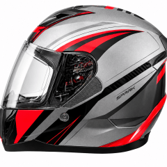 CASCO INTEGRAL GHB M-67 GRIS ROJO BRILLANTE MICA ESPEJO | DISEÑO DEPORTIVO Y MÁXIMA PROTECCIÓN