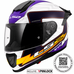 CASCO INTEGRAL LS2 FF802 FLASH II ENERGY NEGRO MORA BLANCO | PROTECCIÓN PARA CADA RUTA