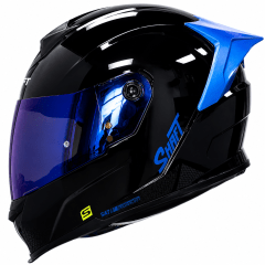CASCO SHAFT 502SP SOLID NEGRO AZUL | CERTIFICADO DOT ACREDITADO