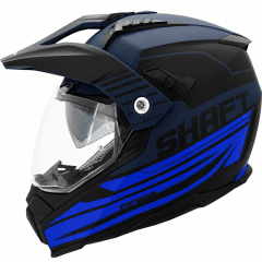 CASCO SHAFT MX-380 FADED AZUL | CASCO MULTIPROPÓSITO CON SUN VISOR CERTIFICADO