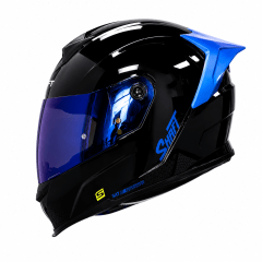 CASCO SHAFT 502SP SOLID NEGRO AZUL | CERTIFICADO DOT ACREDITADO