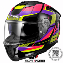 CASCO LS2 FF808 STREAM II NEGRO ROSA | CERTIFICADO ECE 22.06