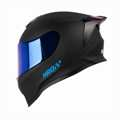 CASCO HRO 506 SOLID NEGRO AZUL INTEGRAL NORMA DOT 3CV | SEGURIDAD Y ESTILO DEPORTIVO
